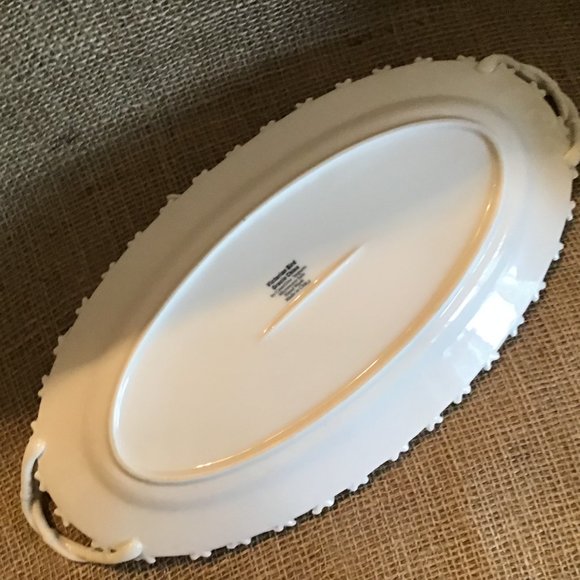 14" Oval Serving China Platter / Serving Plate Victorian Bird - Picture 7 of 7